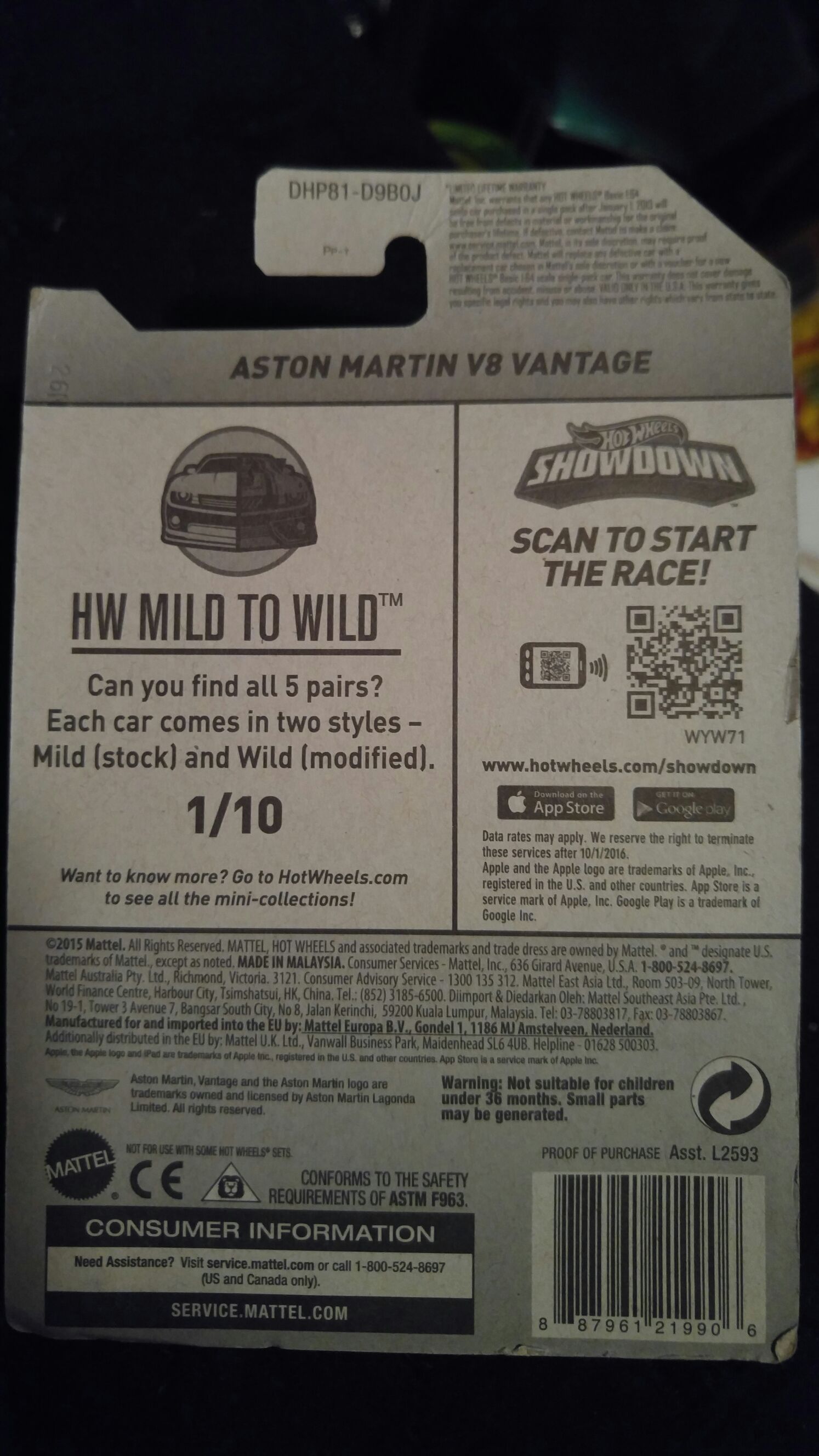 Aston Martin V8 Vantage - HW Mild To Wild toy car collectible - Main Image 2