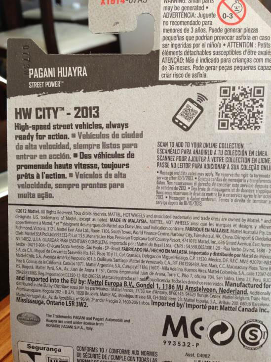 Pagani Huayra - 2013 - HW City - Street Power - New Casting toy car collectible - Main Image 2