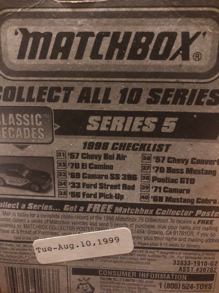 ‘69 Camaro SS 396 - Series 5 toy car collectible - Main Image 2