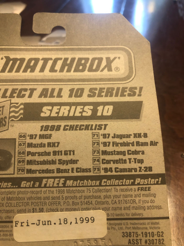 Matchbox ’94 Camaro Z-28 - Series 10 toy car collectible - Main Image 2