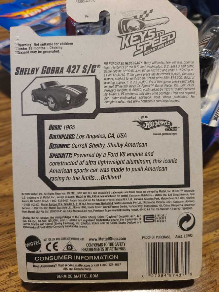 Shelby Cobra 427 S/C  toy car collectible - Main Image 2