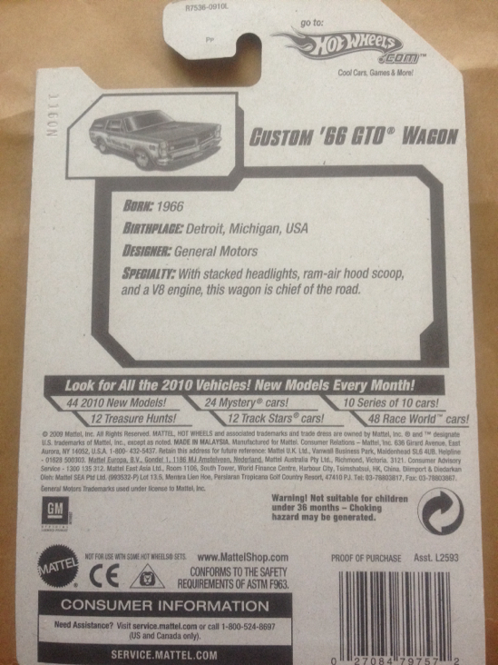 Pontiac GTO Wagon, 1966 - HW City Works ’10 toy car collectible - Main Image 2