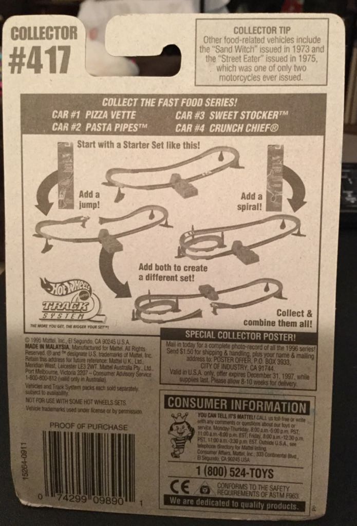 Pasta Pipes - 1996 Fast Food Series toy car collectible - Main Image 2