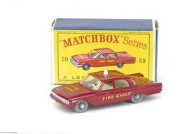 59B - Ford Fairlane Fire Chief’s Car - 1-75 Regular Wheels toy car collectible - Main Image 1