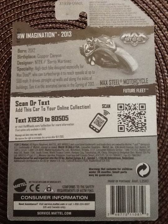 Max Steel Motorcycle - 2013 HW Imagination toy car collectible - Main Image 2