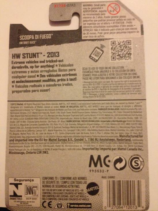 Scoopa Di Fuego - 2013 HW Stunt - Drift Race toy car collectible - Main Image 2