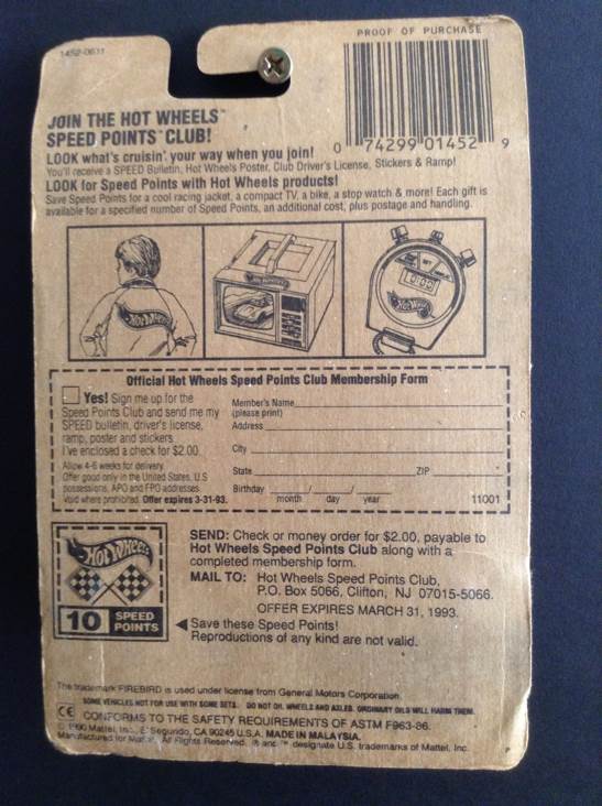 80’s Firebird - Blue Card toy car collectible - Main Image 2