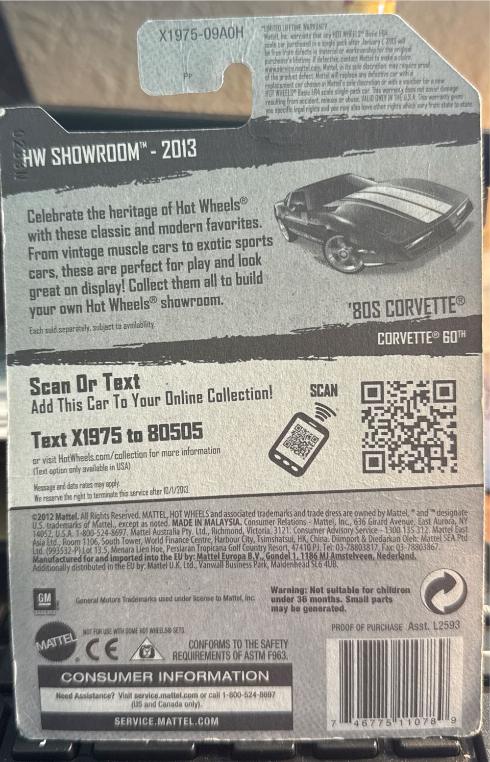 ’80S CORVETTE - HW Showroom -2013 toy car collectible - Main Image 2