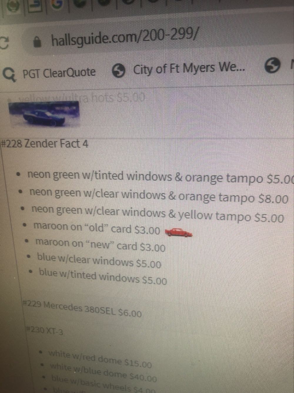 Zender Fact 4 - 1997 Hot Wheels toy car collectible - Main Image 3