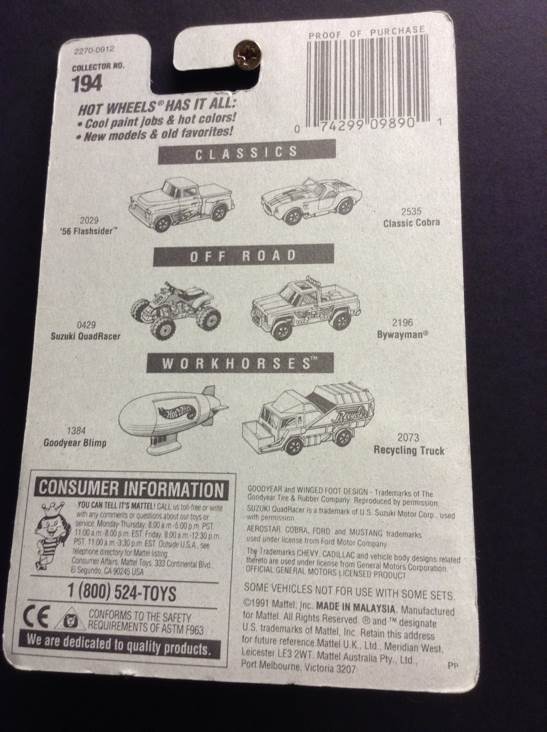 Goodyear Blimp - Hot Wheels 30 Years toy car collectible - Main Image 2