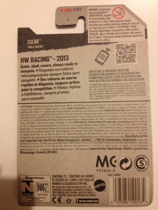 CUL8R - 2013 Hw Racing toy car collectible - Main Image 2