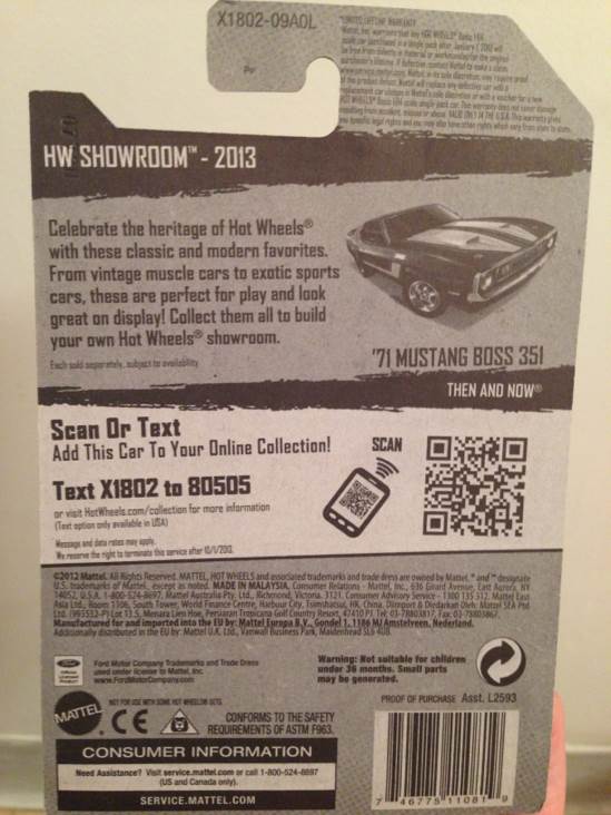 1971 Mustang Mach 1 - HW Showroom: Then and Now toy car collectible - Main Image 2