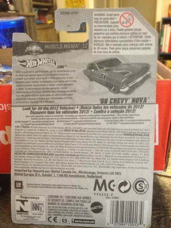 66 Chevy Nova - Muscle Mania ’12 toy car collectible - Main Image 2