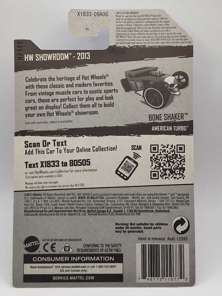 Bone Shaker - HW Showroom toy car collectible - Main Image 2