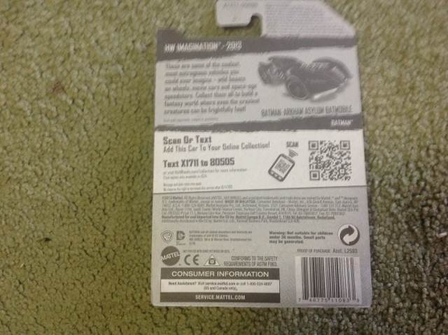 Batman: Arkham Asylum Batmobile - HW Imagination toy car collectible - Main Image 2