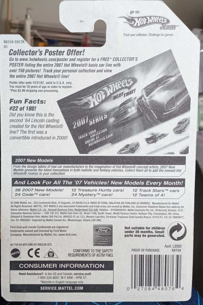 Lincoln Continental, ’64 - 2007 New Models toy car collectible - Main Image 2