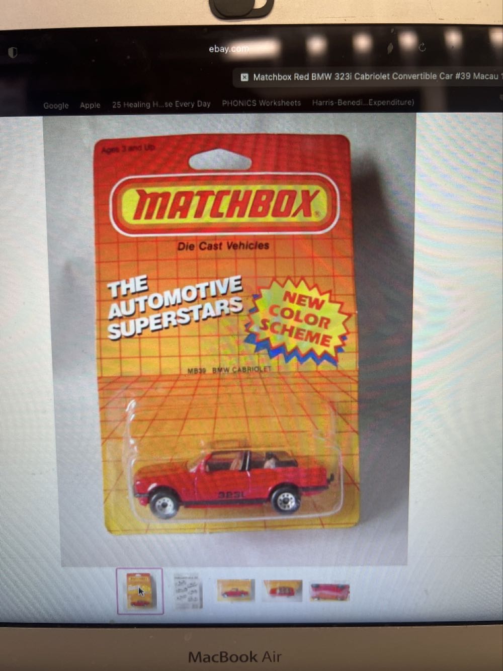 BMW 323i Cabriolet 1985 - MBX Superfast toy car collectible - Main Image 4