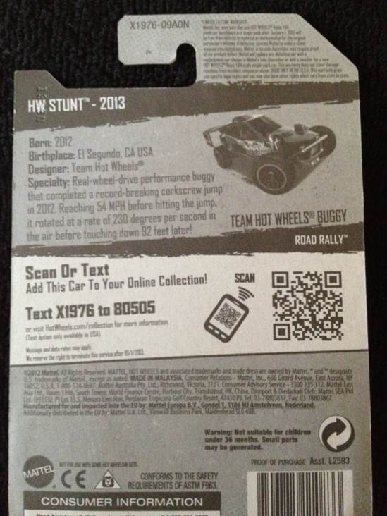 Team Hot Wheels Buggy - Road Rally toy car collectible - Main Image 2