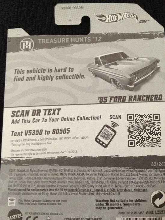 ’65 Ford Ranchero - 2010 Hot Wheels toy car collectible - Main Image 2