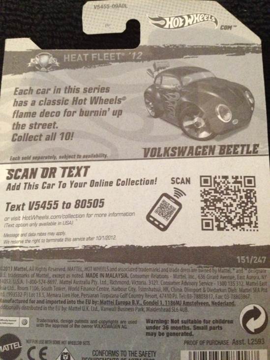 Volkswagen Beetle - Heat Fleet ’12 toy car collectible - Main Image 2
