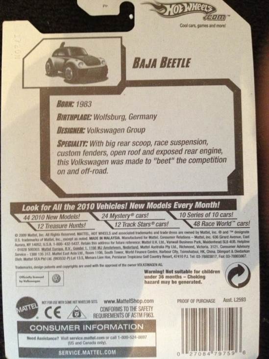 Baja Beetle - Treasure Hunt ’10 toy car collectible - Main Image 2