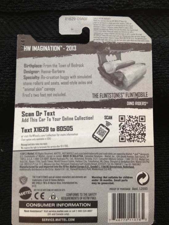 Flintstones Flintmobile - Hot Wheels toy car collectible - Main Image 2