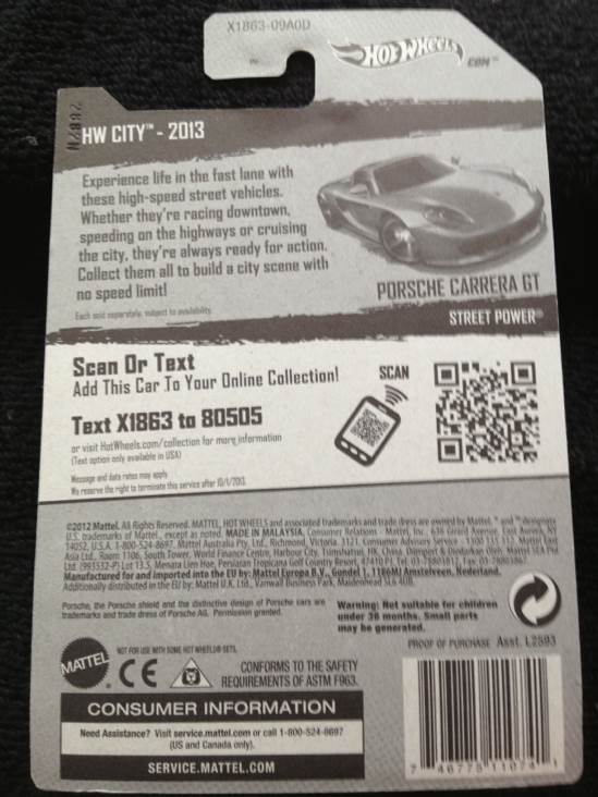 Porsche Carrera GT - Street Power toy car collectible - Main Image 2