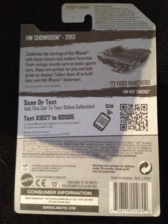 ’72 Ford Ranchero - HW Hot Trucks toy car collectible - Main Image 2