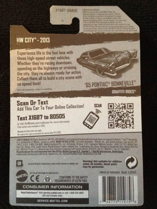 ’65 Pontiac Bonneville - 2013 HW City - Graffiti Rides toy car collectible - Main Image 2