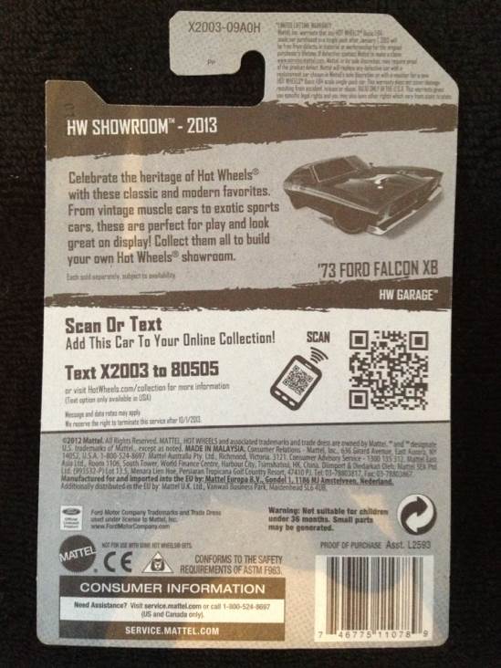 ’73 Ford Falcon XB - 2013 - HW Showroom toy car collectible - Main Image 2