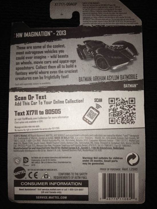 Batman: Arkham Asylum Batmobile - BATMAN toy car collectible - Main Image 2