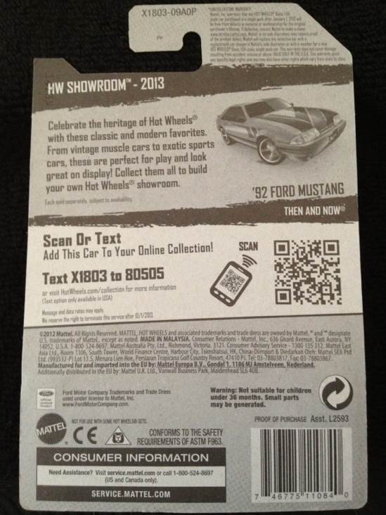 ‘92 Ford Mustang - HW The 90’s toy car collectible - Main Image 2