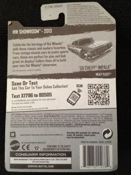 Chevy Impala - HW Showroom Heat Fleet toy car collectible - Main Image 2