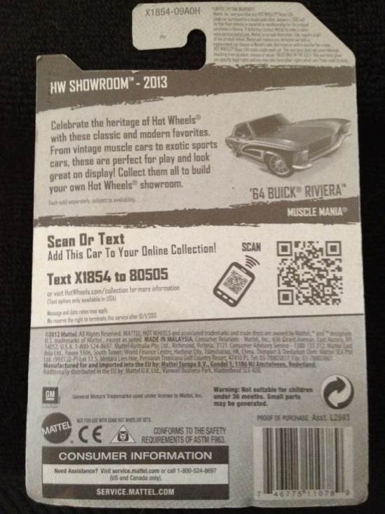 ’64 Buick Riviera X4 - 2013 HW Showroom toy car collectible - Main Image 2