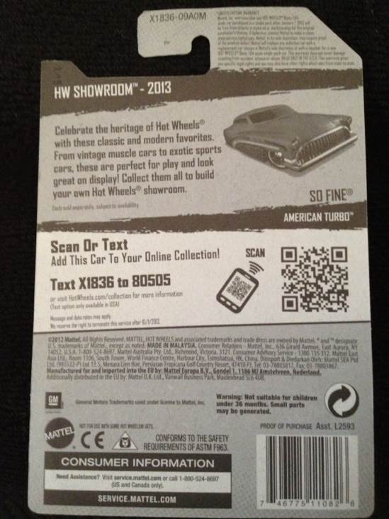 So Fine - 2013 - HW SHOWROOM AMERICAN TURBO toy car collectible - Main Image 2