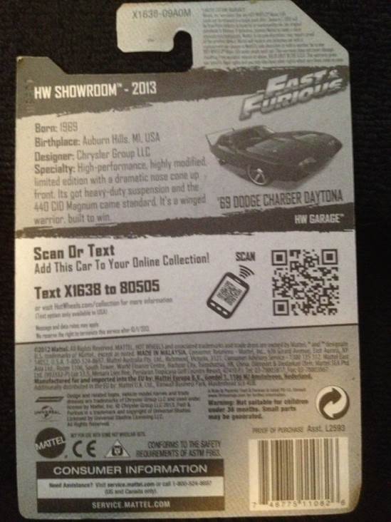 ’69 Dodge Charger Daytona - HW Showroom toy car collectible - Main Image 2