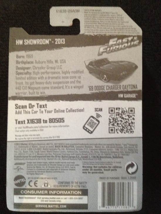 ’69 Dodge Charger Daytona - HW Showroom toy car collectible - Main Image 2
