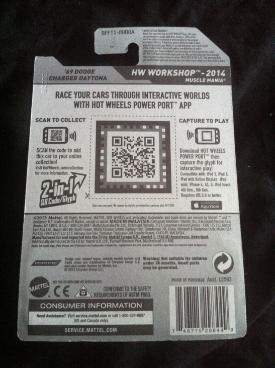 ’69 Dodge Charger Daytona - 2014 - HW Workshop - Muscle Mania toy car collectible - Main Image 2