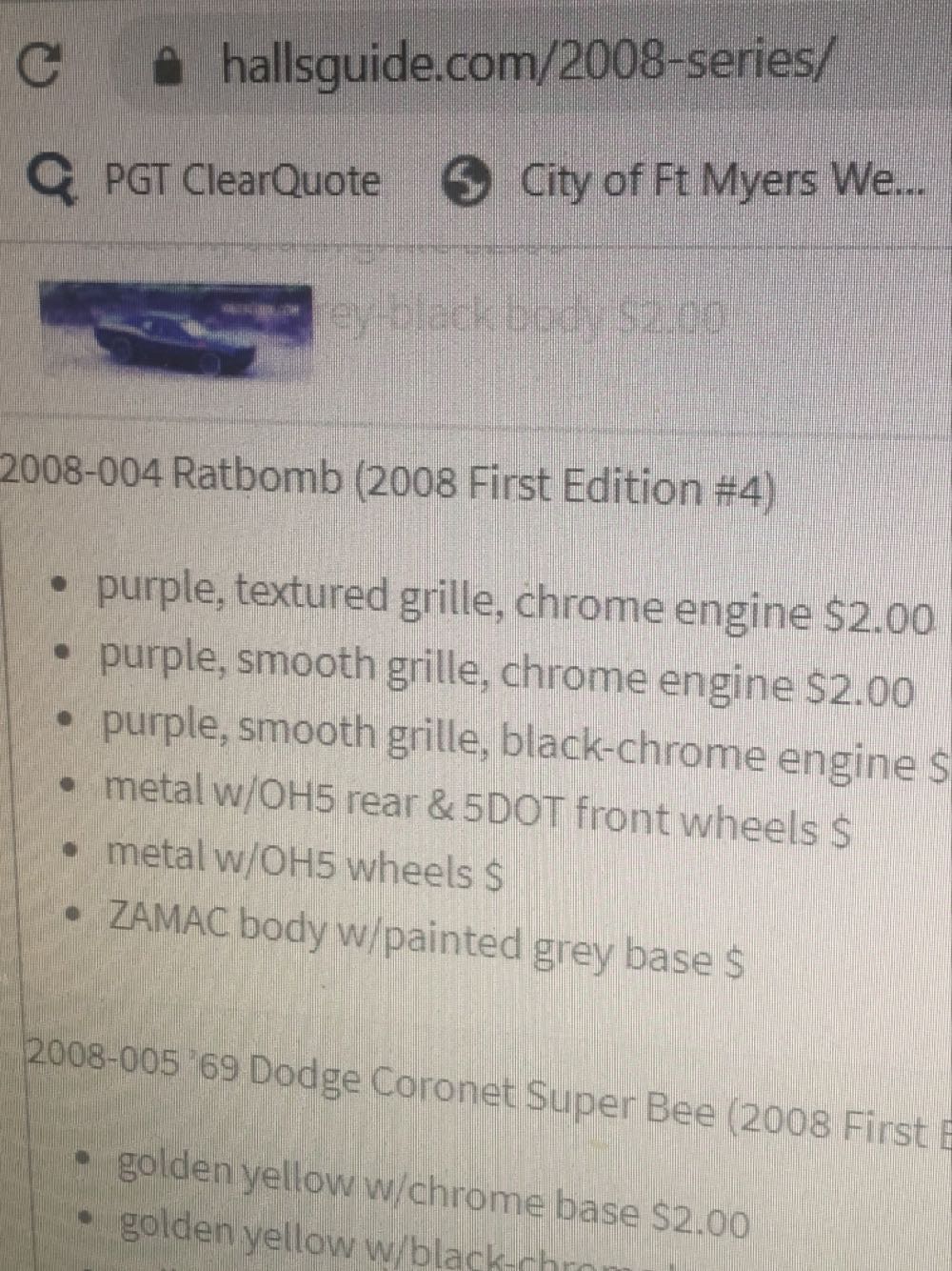 Ratbomb - 2008 First Editions toy car collectible - Main Image 3