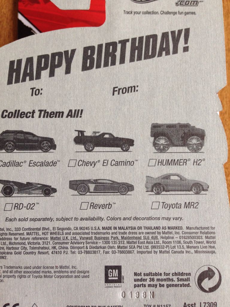 HB Reverb - Happy Birthday toy car collectible - Main Image 2