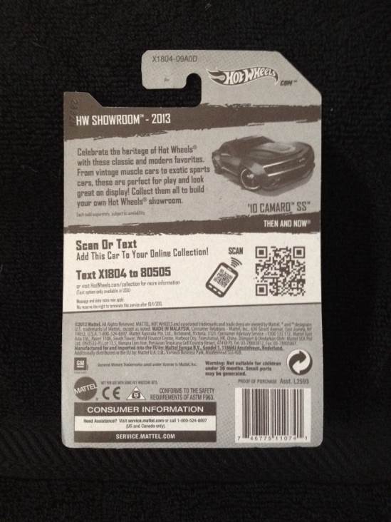’10 Camaro SS - HW Showroom - 2013 toy car collectible - Main Image 2