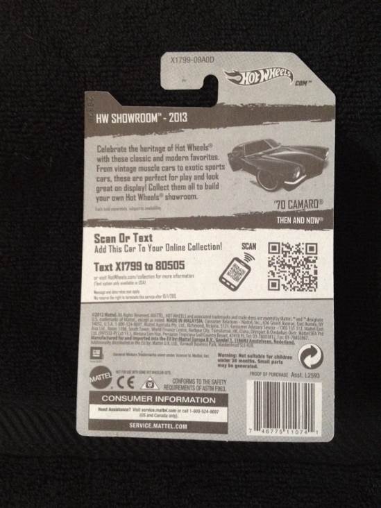 ’70 Camaro - HW Showroom - 2013 toy car collectible - Main Image 2