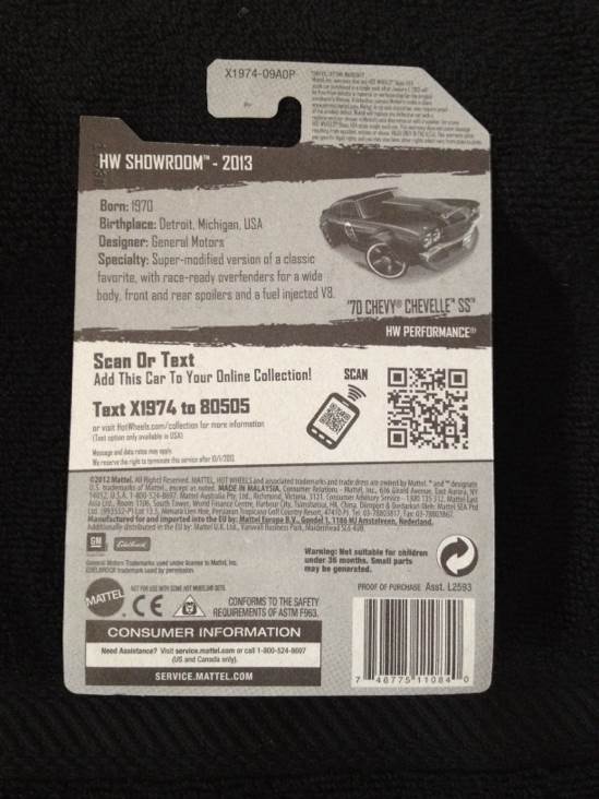 Chevy Chevelle SS ’70 - HW Performance toy car collectible - Main Image 2