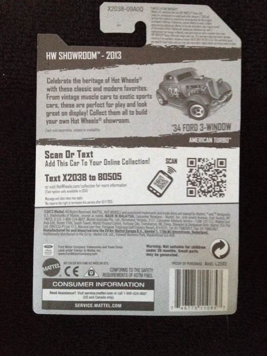 ’34 Ford 3-Window - American Turbo toy car collectible - Main Image 2