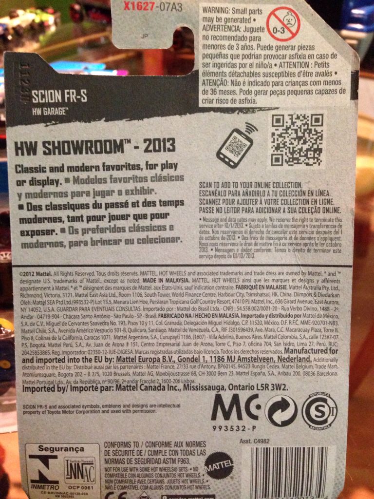 Loose HWR Scion FR-S - 2013 HW Showroom toy car collectible - Main Image 2