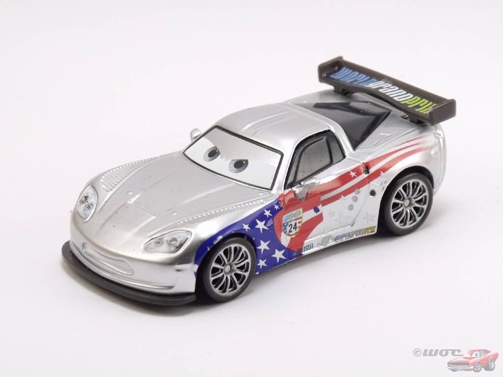 Jeff Gorvette with Metallic Finish - (2011 - Cars 2) KMART / SILVER RACER SERIES (10) toy car collectible - Main Image 2