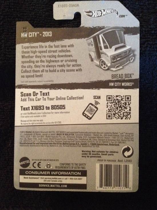 Bread Box - HW City Works toy car collectible - Main Image 2