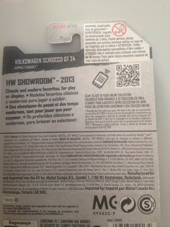 160/250 Volkswagen Scirocco GT 24 - HW Showroom Asphalt Assault toy car collectible - Main Image 2