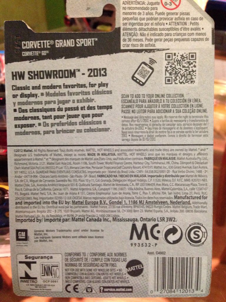 210/250 Corvette Grand Sport - 2013 - HW Showroom - Corvette 60th toy car collectible - Main Image 2