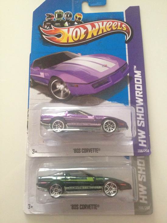 206/250 80s Corvette - 2013 HW Showroom toy car collectible - Main Image 1